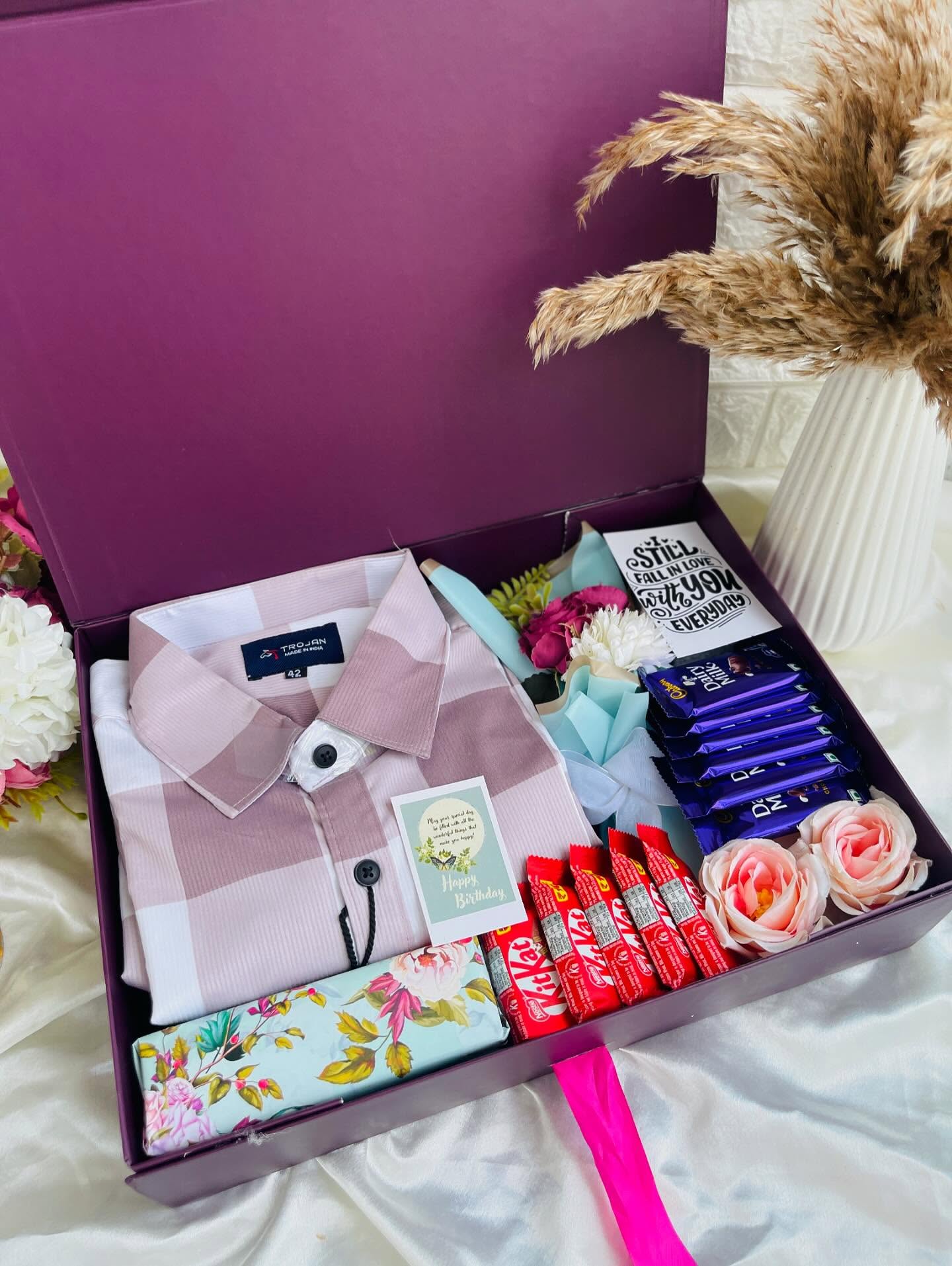 Checked Shirt & Chocolate Gift Box