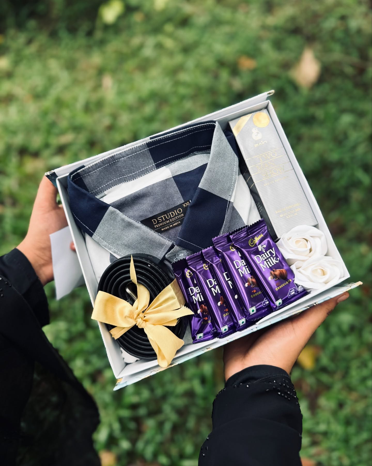 Checkered Shirt & Perfume Gift Box