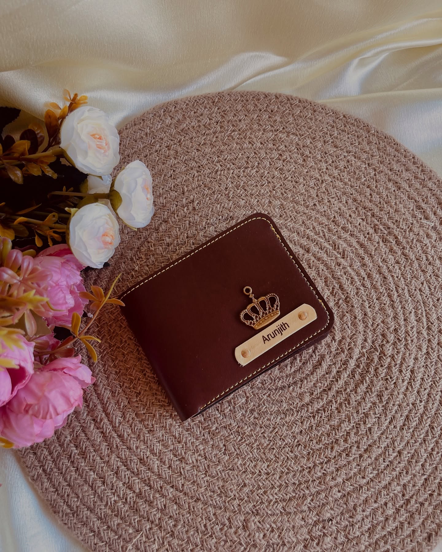 Crown Personalized Leather Wallet