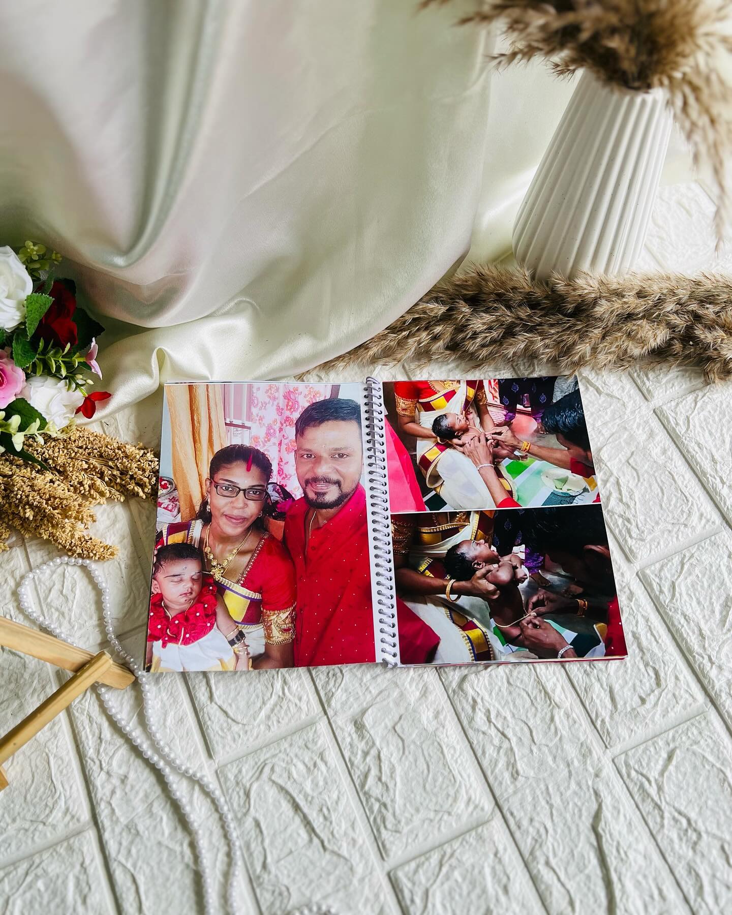 A personalized spiral-bound photo album filled with cherished family memories, printed and bound to keep.