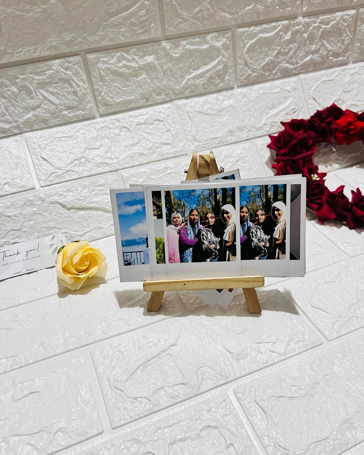 A generous bundle of custom polaroid-style prints made from your own photos, ready to gift or display.