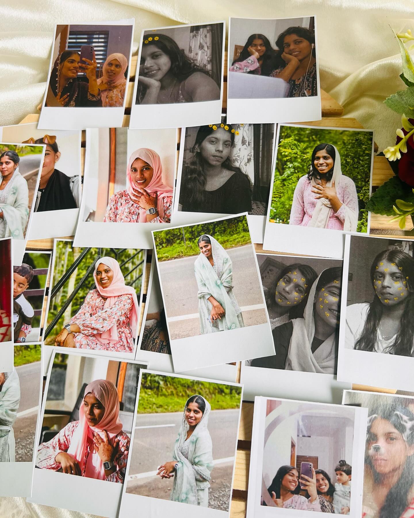 A vintage-style polaroid print of a cherished photo, a small personalized keepsake to hold onto.