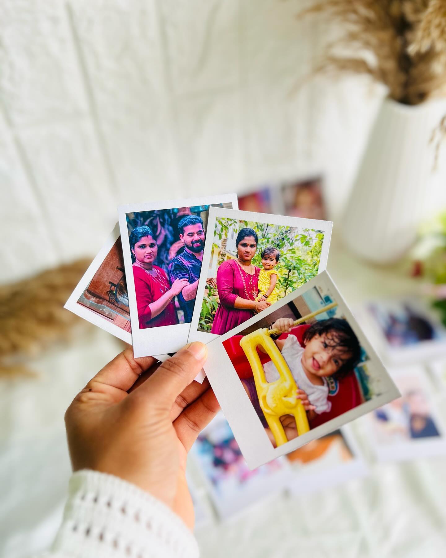 A set of personalized polaroid-style photo prints made from favourite memories.