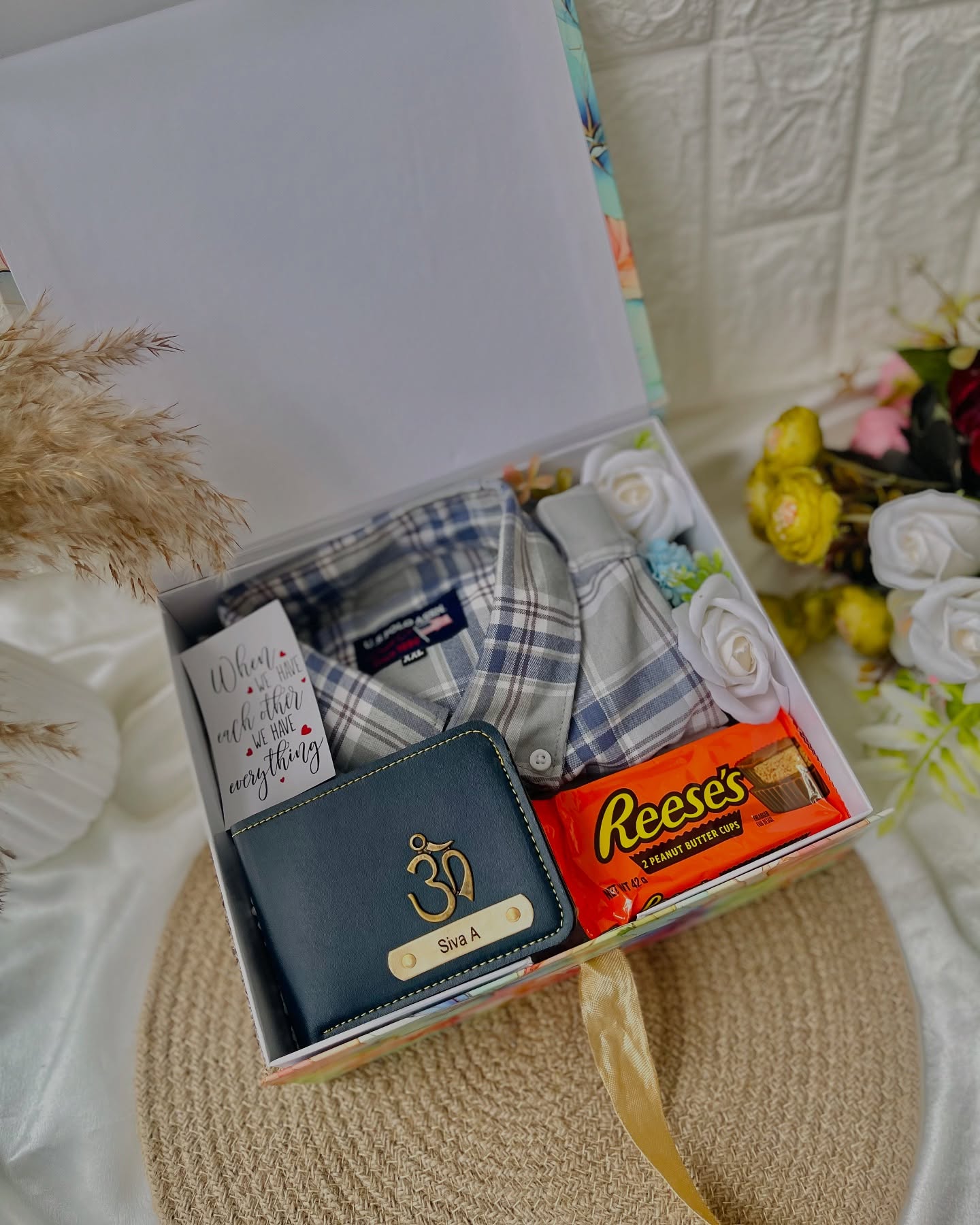 Flannel Shirt & Personalized Wallet Box