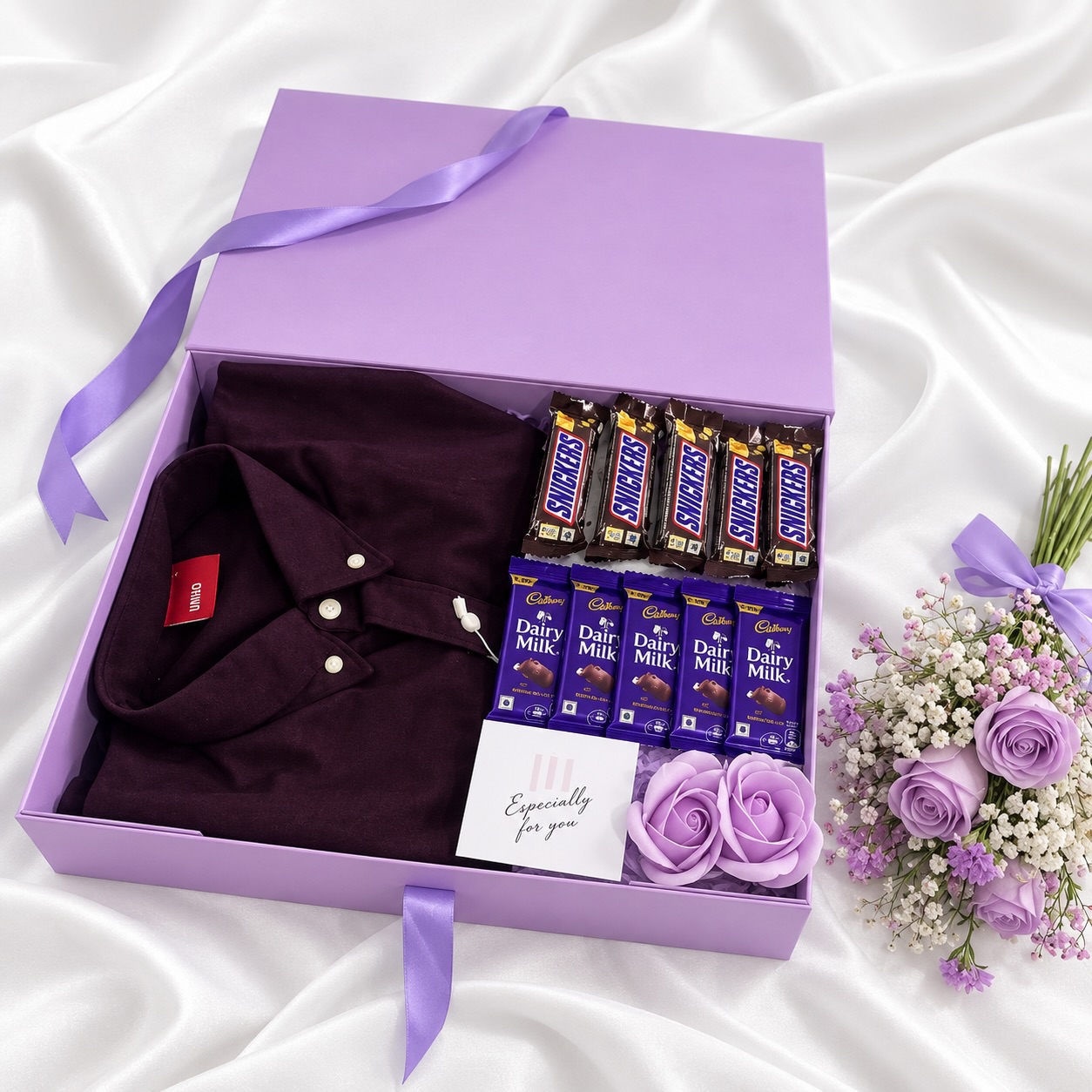 Maroon Shirt & Chocolate Hamper