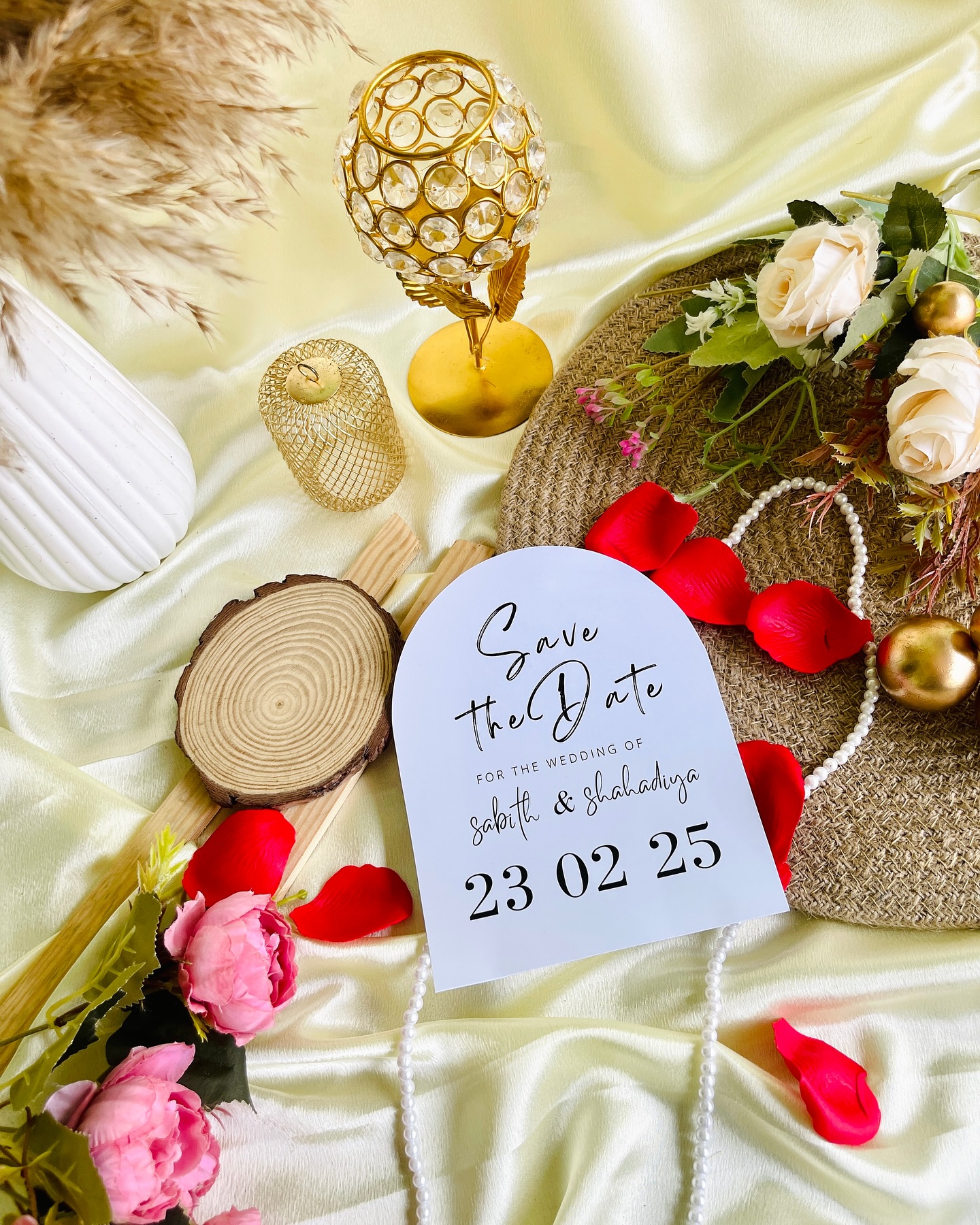 A custom round name plaque with a couple's names and a heart, styled for an anniversary or wedding gift.