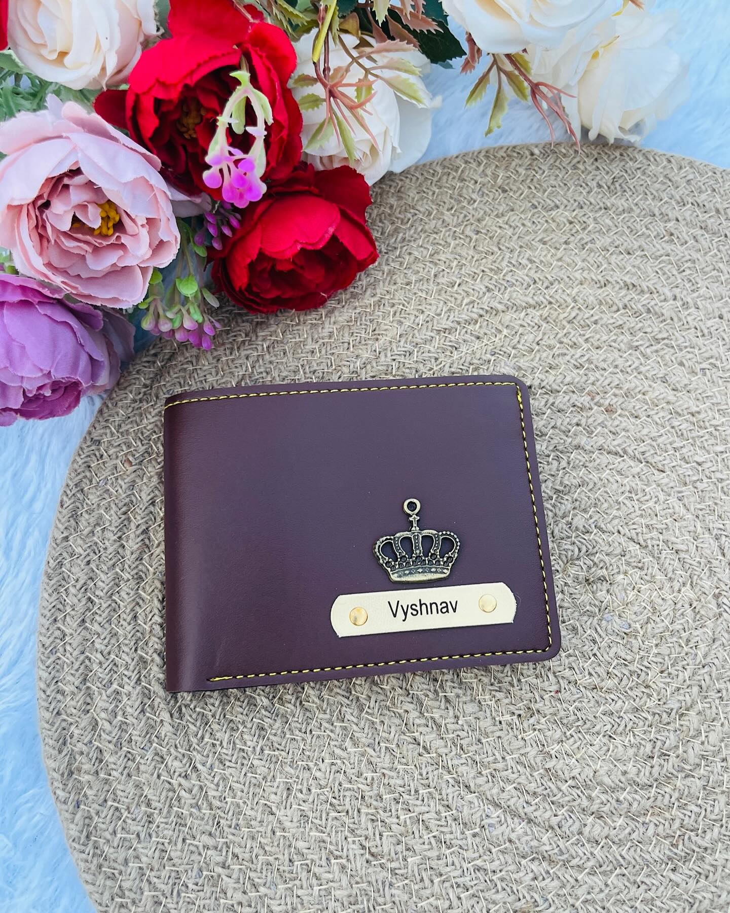Personalized Crown Leather Wallet