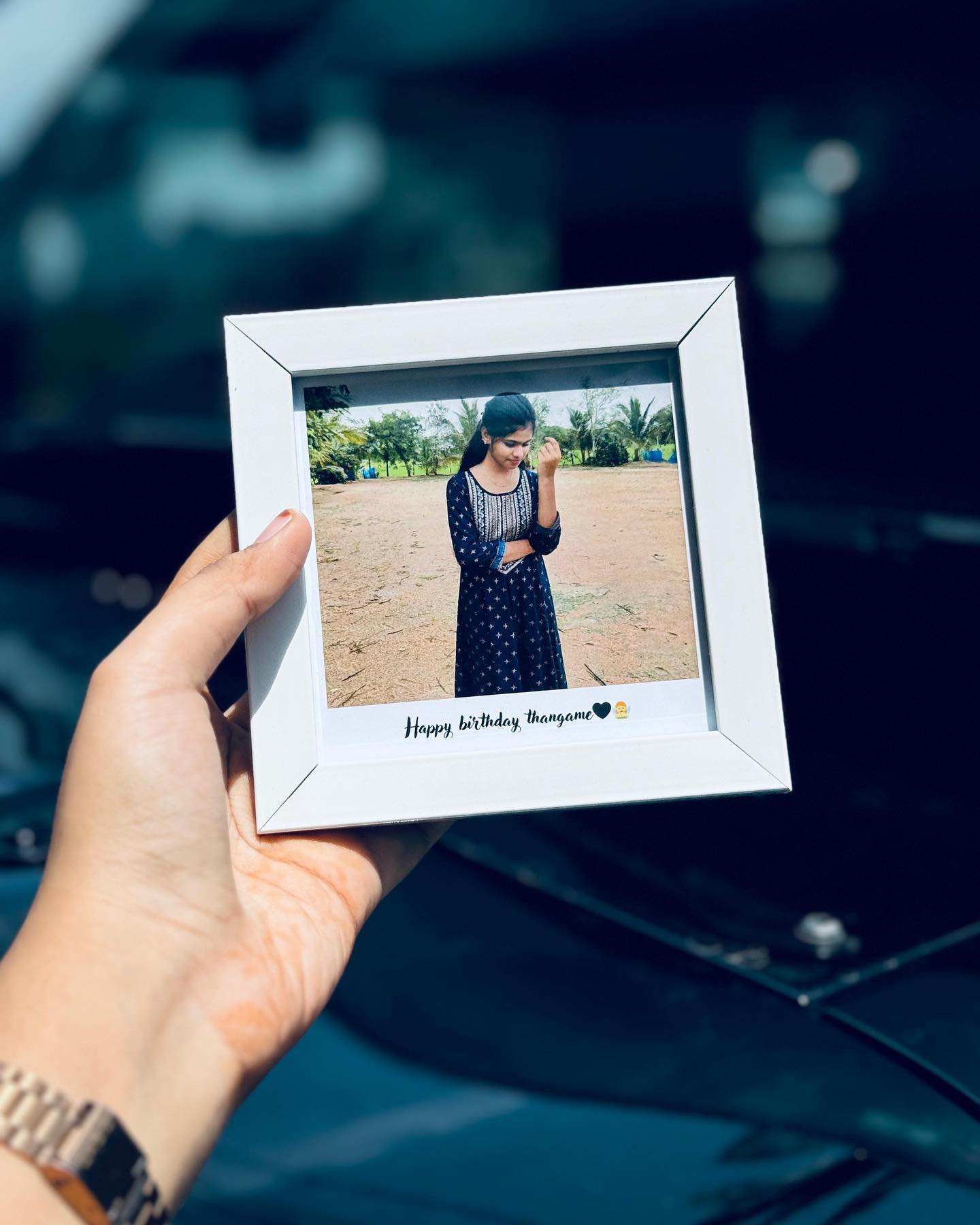 A custom framed photo print with a handwritten birthday message, ready to gift or display.