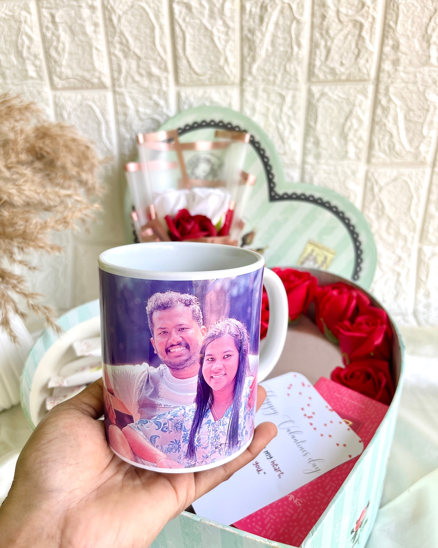 Photo Mug & Rose Heart Box Set