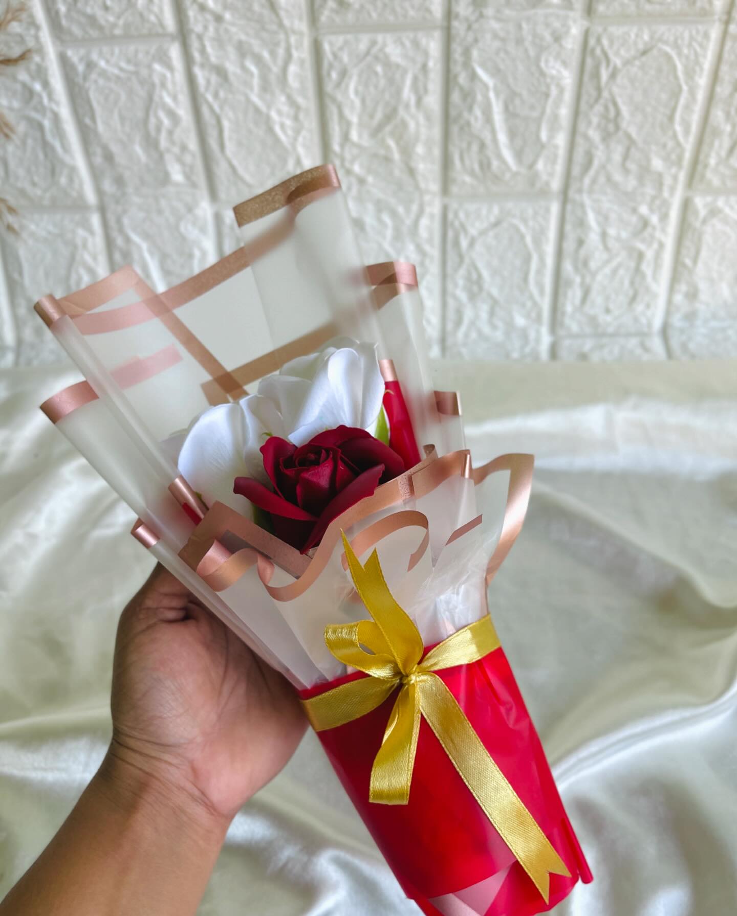 Red & White Rose Bouquet