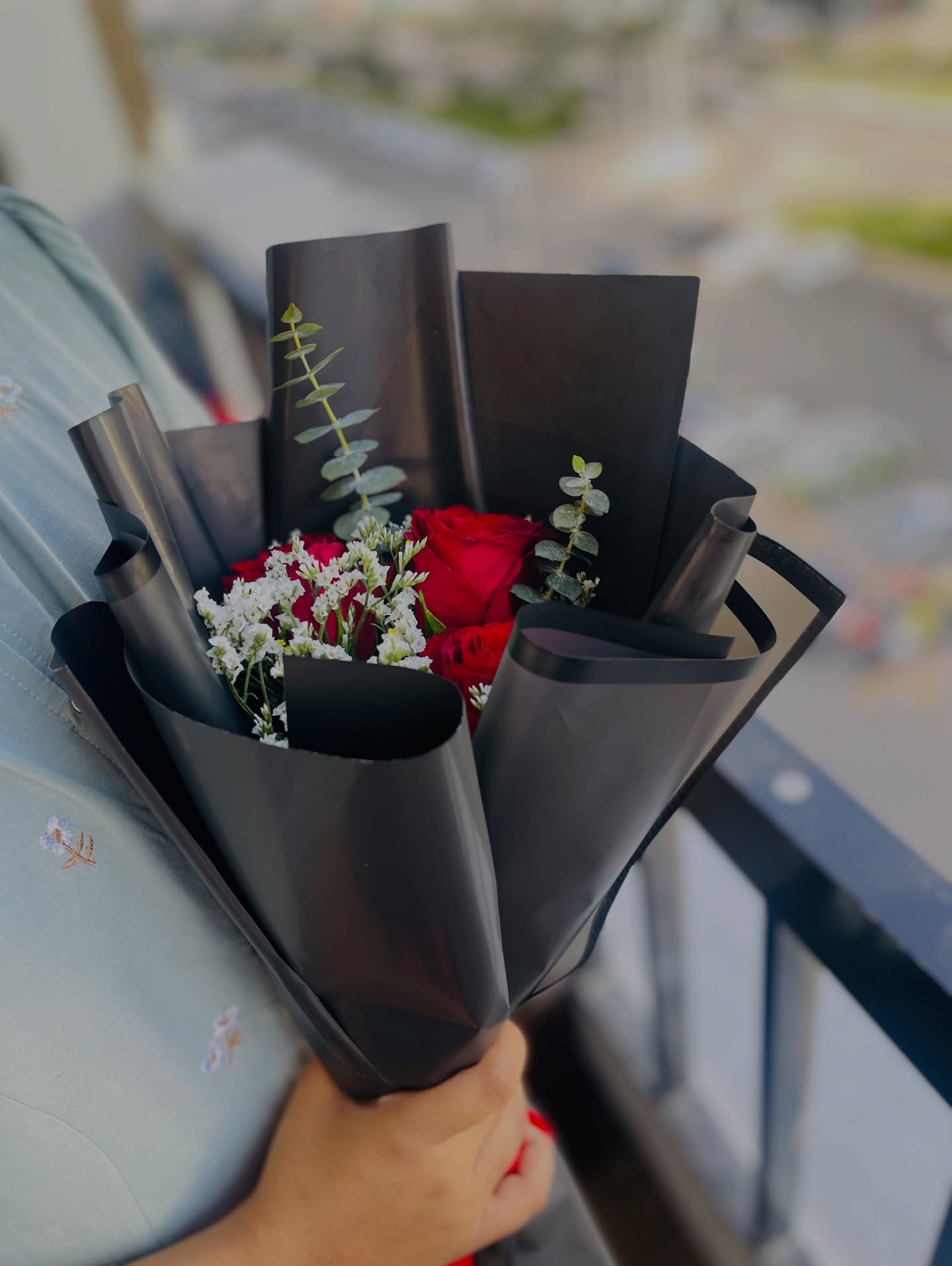Red Rose & Eucalyptus Bouquet