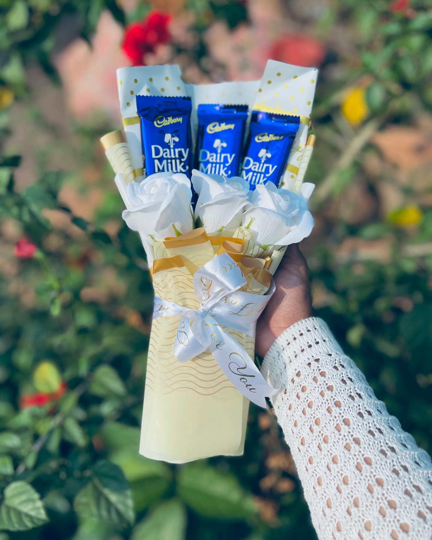 White Rose & Dairy Milk Bouquet