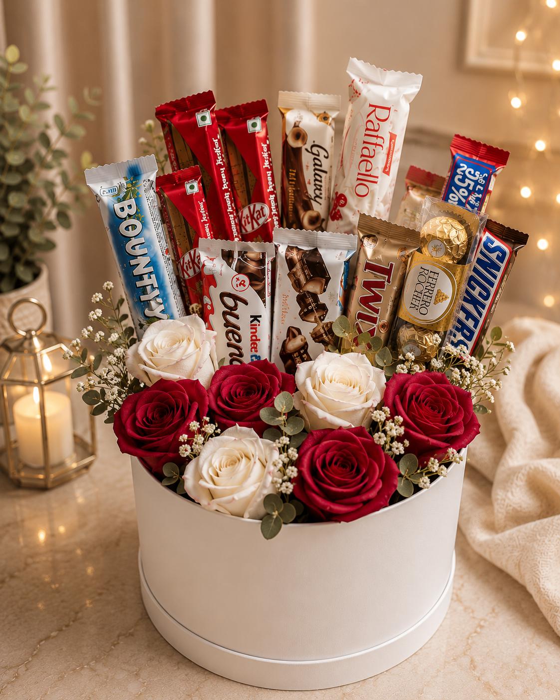 Flower and chocolate gift